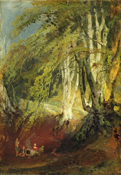 A Beech Wood with Gypsies Seated Round a Campfire, c.1799-1801 by Joseph Mallord William Turner